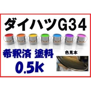 ダイハツG34　塗料　ダークオリーブマイカ　ネイキッド　希釈済　カラーナンバー　カラーコード　G34