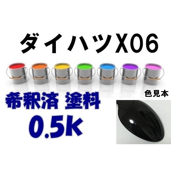 ダイハツX06　塗料　ブラックマイカ　ハイゼット　希釈済　カラーナンバー　カラーコード　X06