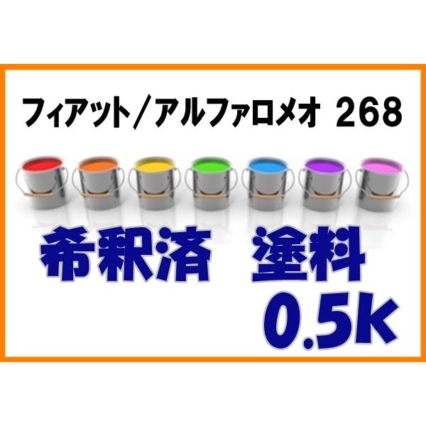 フィアット　アルファロメオ　268　塗料　希釈済　0.5ｋ　ボサノバホワイト　ビアンコガーラ　500