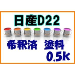 日産D22　塗料　希釈済　0.5ｋ　ミネラルブルーM　デイス　ミネラルブルーメタリック　D22