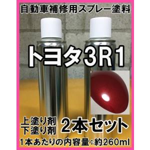 トヨタ3R1　スプレー　塗料　レッドマイカクリスタルシャイン　レクサスIS　上塗り色下塗り色2本セッ...