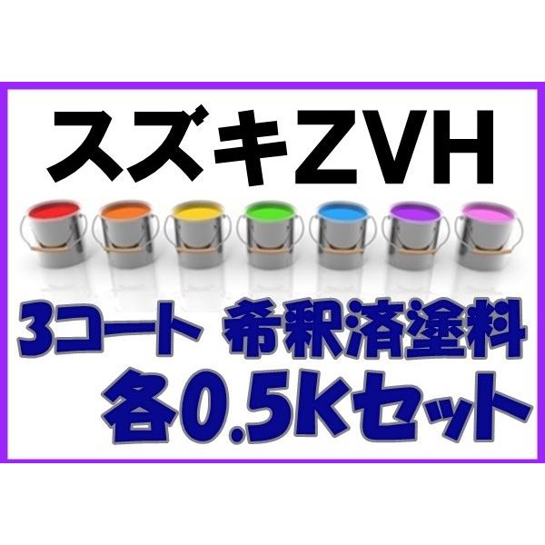 スズキZVH　塗料　3コート　クリスタルホワイトP　クリスタルホワイトパール　ワゴンR　ワゴンRステ...