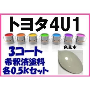 トヨタ070 塗料 3コート ホワイトパールクリスタルシャイン 希釈済