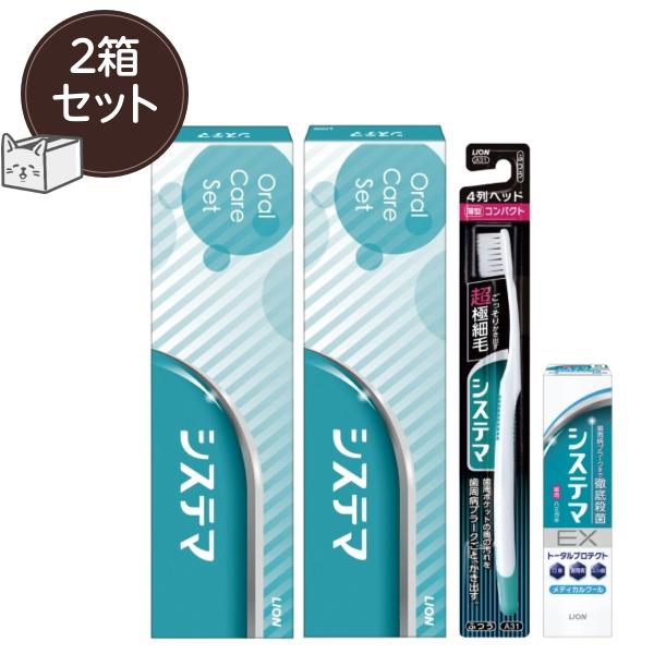 【2個セット・全国一律送料込】LION システマ オーラルケアセット 歯周病予防ハブラシ・歯磨き粉セ...
