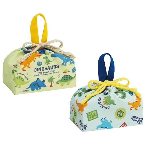 スケーター(Skater) ランチ巾着 お弁当袋 巾着袋 2枚組 ディノサウルス 恐竜 KB7W-A