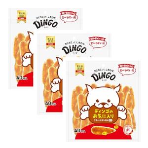 ディンゴ (Dingo) 犬 おやつ フラットチキンガムミニ 40枚入×3個セット 牛皮とお肉で最後まで飽きずに食べる長持ちガム ストレス解消やイタ