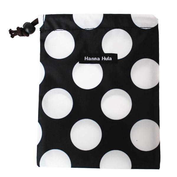 Hanna Hula ペット 消臭マナー巾着 S 抗菌 うんち袋 消臭袋 ブラックドット 縦22cm...