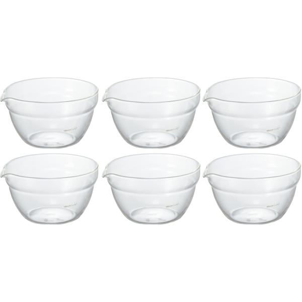 HARIO(ハリオ) 日本製 耐熱ガラス製 片口ボウル 200ml KB-20-BK 6個セット ク...
