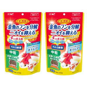ジェックス 金魚元気 プロバイオフード【中粒】 浮上性 200g ×2個セット 善玉菌&天然色揚げ成分配合 浮上性顆粒タイプ 大きくなった金魚に