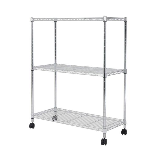 ドウシシャ ルミナス互換 システムワイヤーシェルフ 幅75 3段 スリムスチールラック 収納棚 幅7...