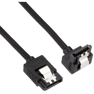 ainex ラッチ付 シリアルATAラウンドケーブル 片下L型コネクタ 50cm 【SATR-3105LBK】