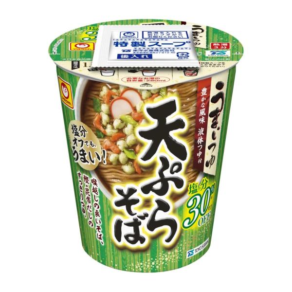 マルちゃん うまいつゆ 塩分オフ 天ぷらそば 72g×12個 ( カップそば / カップ麺 ) 即席...