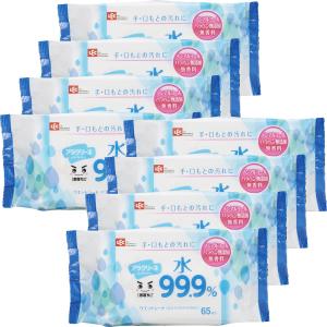 レック(LEC) レック アラクリーネ 純水99.9% ウェットシート 65枚入×8個 【激落ちくん】/手・口もとの汚れに/ 日本製 / ノンアルコ