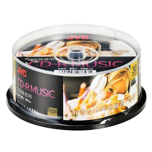ビクター(VICTOR) JVC 1回録音用 CD-R 片面1層 80分 30枚 ホワイトディスク ...