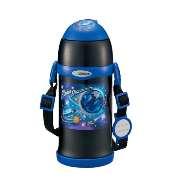 象印マホービン 子ども向け 水筒 600ml 2WAYタイプ ストロー コップ さげひもつき ステン...