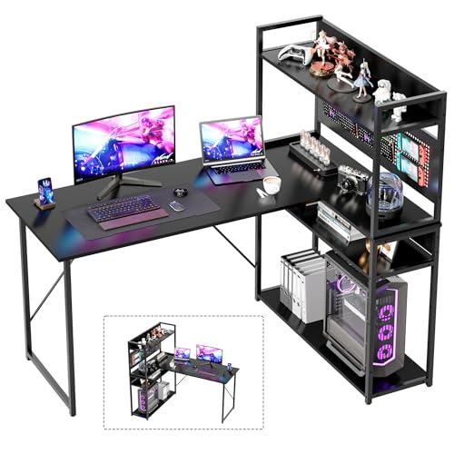 Alebert「アレベルト」 ゲーミングデスク パソコンデスク L字デスク 幅120cm ラック付き...