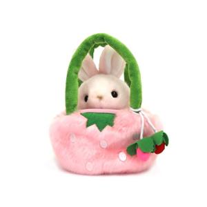 キュート販売 ぬいぐるみ お出かけシリーズ リンゴ ウサギ ピンク