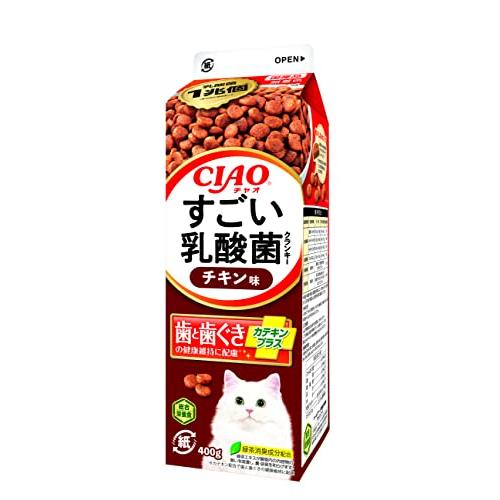 チャオ (CIAO) すごい乳酸菌 クランキー チキン味 400g×12個 猫用 ドライフード 牛乳...