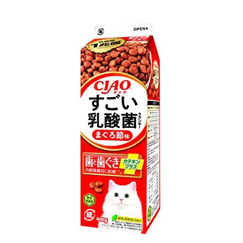 チャオ (CIAO) すごい乳酸菌 クランキー まぐろ節味 400g×12個 猫用 ドライフード 牛...