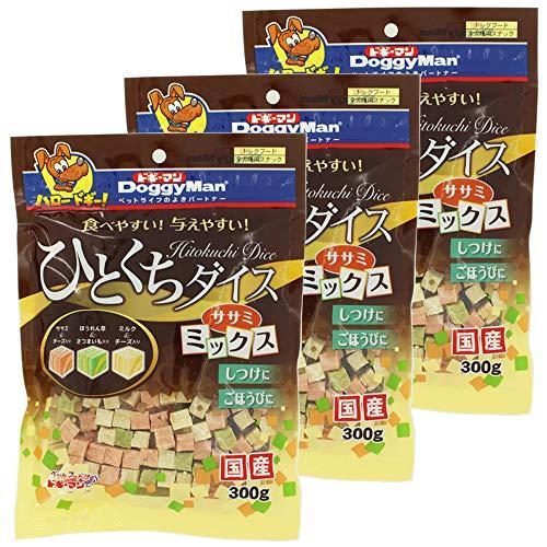 ドギーマン 犬用おやつ ひとくちダイス ササミミックス 300g×3個セット 300グラム (x 3...