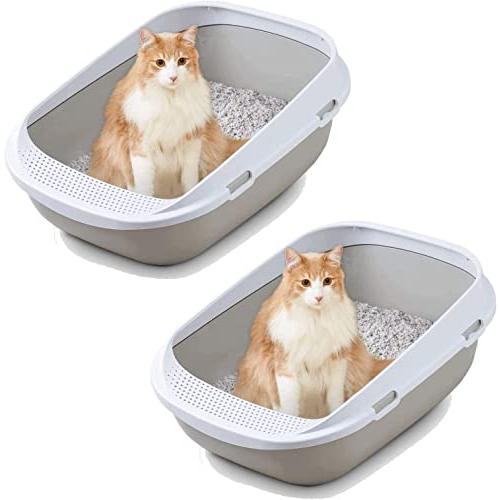 【OFT】 メガトレー 本体 グレー×2個セット 猫用トイレ 本体 大きい猫 大きいトイレ ゆったり...