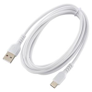 オーム(OHM) AudioComm USB C ケーブル USB-C & USB-A 2m iphone対応 充電 充電器 ホワイト|オーム電機