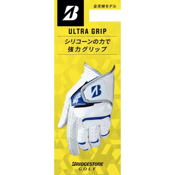 BRIDGESTONE(ブリヂストン) ゴルフグローブ ULTRA GRIP ホワイト/ブルー 右手...