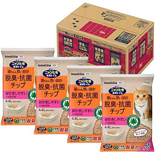 ニャンとも清潔トイレ 脱臭・抗菌チップ 大容量 小さめの粒 4.4L×4個(ケース販売) [猫砂] ...