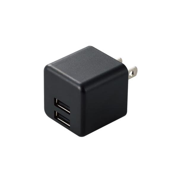 エレコム USB充電器 USB コンセント 合計12W (5V/2.4A) 2ポート USB-A コ...