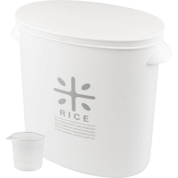 パール金属 日本製 米びつ 5kg ホワイト 計量カップ付 お米 袋のまま ストック RICE HB...