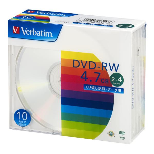 Verbatim バーベイタム データ用 DVD-RWくり返し記録 4.7GB 10枚 シルバーディ...