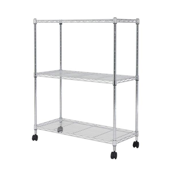 ドウシシャ ルミナス互換 システムワイヤーシェルフ 幅75 3段 スリムスチールラック 収納棚 幅7...