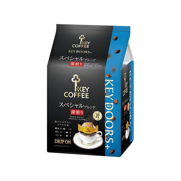 キーコーヒー KEY DOORS+ ドリップ オン スペシャルブレンド 深煎り 10P