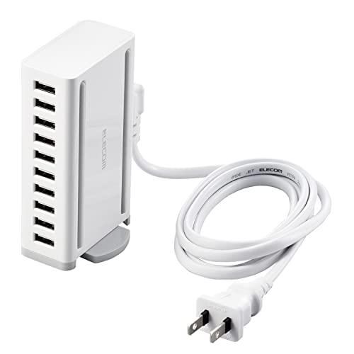 エレコム USB充電器 60W (合計最大出力) USB-A×10 【 iPhone15 / And...