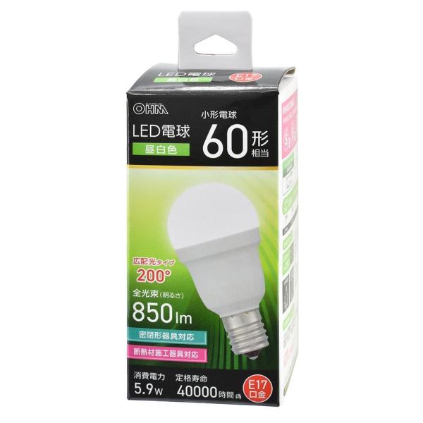オーム(OHM)オーム電機 LED電球小形 E17 60形相当 昼白色 LDA6N-G-E17 IS...