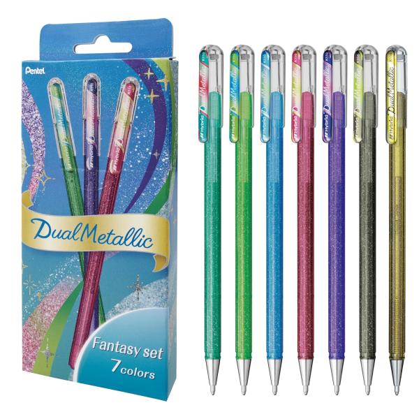 ぺんてる ボールペン デュアルメタリック ファンタジーセット 7色 K110-D7STB