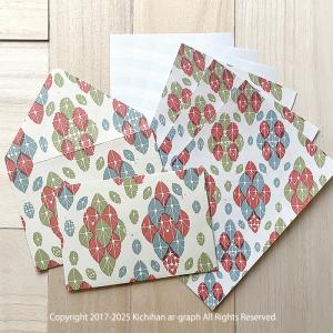 ミモザ文様 手作りレターセット レトロモダン ミモザ柄 春 : きちはん