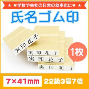 一行印 ゴム印 一行 はんこ 小 オーダー お名前スタンプ おなまえスタンプ 氏名印 科目印 入園 入学にも 漢字 エコ台木サイズ：7×41mm 22級3号7倍 (WZ)