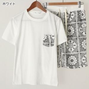 クルーネック ポケット付 Tシャツ & ミニ裏毛 ショーツ ショートパンツ セットアップ｜kichiyatei