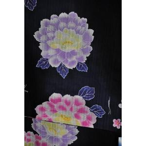 <ゆかた>変わり生地 牡丹柄浴衣の詳細画像1