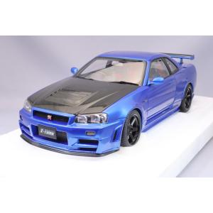 オートアート コンポジット 1/18 ニスモ R34 GT-R Z-tune ベイサイドブルー/カーボンブラックボンネット｜kidbox