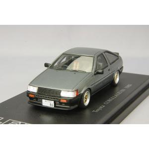 ミニカー/完成品 CAM@ 1/43 トヨタ カローラ レビン AE86 スポーツカスタム仕様 1983 ガンメタリック/エイトスポークホイール装着｜kidbox