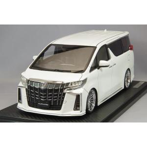 イグニッションモデル 1/18 トヨタ アルファード  エグゼクティブラウンジS パールホワイト/エンケイRS05RRタイプ19インチ