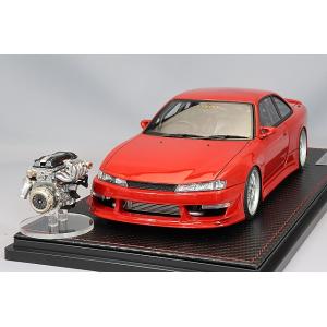 イグニッションモデル 1/18 VERTEX S14 シルビア レッド/BBS RG-Rタイプ18イ...