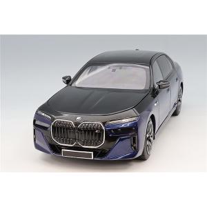 ミニチャンプス 1/18 BMW i7 M70 (G70) 2024 ブルーメタリック/ブラックメタ...