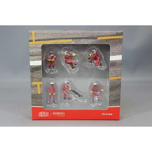 ミニカー/完成品 Tarmac 1/64 フィギュアーズ セット ピット クルー レッド