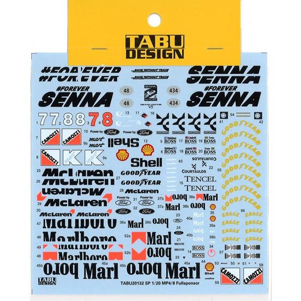 TABUデザイン T社 1/20 MP4/8用 フルスポンサー デカール "マルボロ"