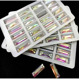 7×21mm 長方型 ガラスビジュー 装飾ビー...の詳細画像1