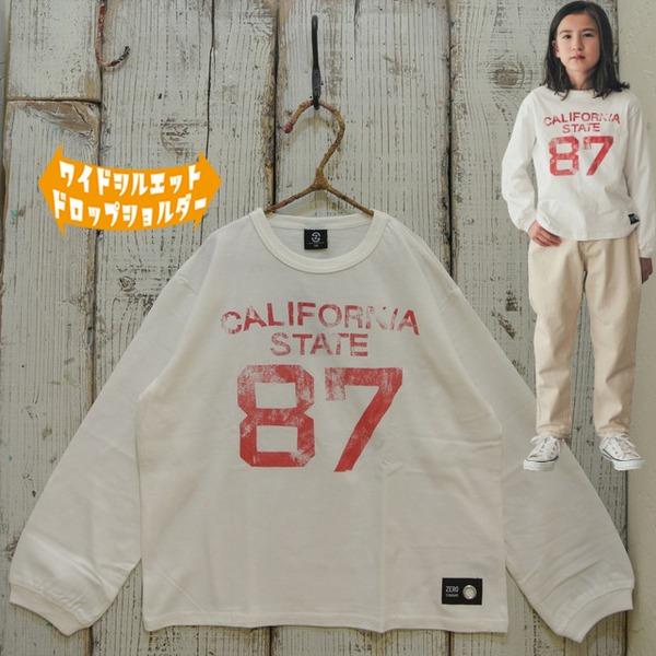 0 STANDARD　ゼロスタンダード　87ナンバリング長袖Tシャツ 子供服 セール 24秋冬