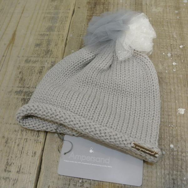 ampersand アンバサンド　チュールモチーフのニットキャップ 子供服 セール 22秋冬